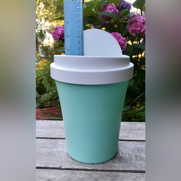Oversized Jumbo Plastic Coffee Cup Shaped Aqua Container Bin Room Decor Display - Picture 2 of 13